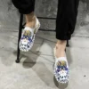 Ethnic Embroidered Canvas Shoes Old Beijing Style Loafers