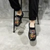 Ethnic Embroidered Canvas Shoes Old Beijing Style Loafers