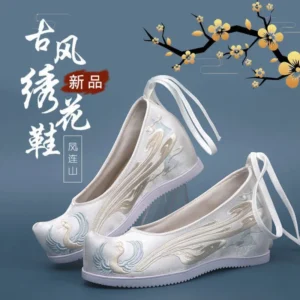 Phoenix Embroidered Chinese Wedding Kung Fu Shoes